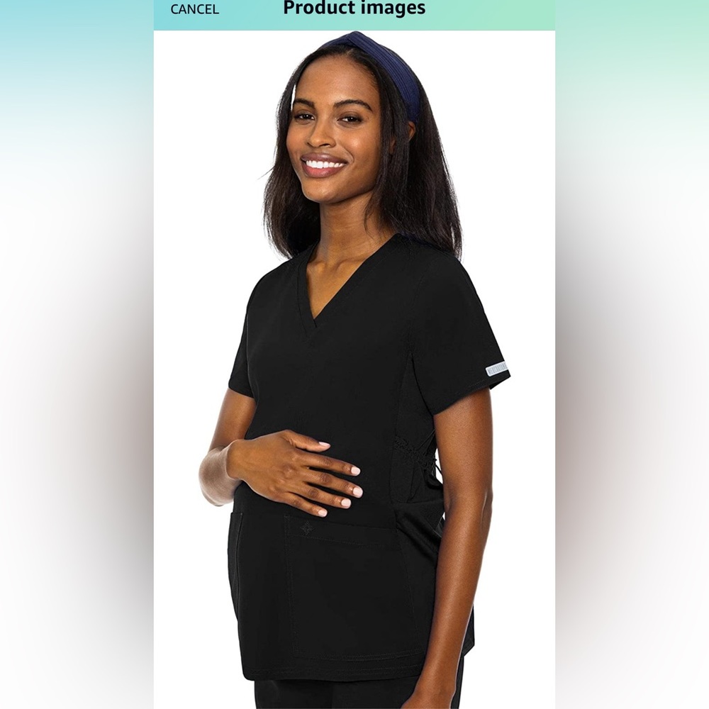 MedCouture Maternity Black Scrub Top